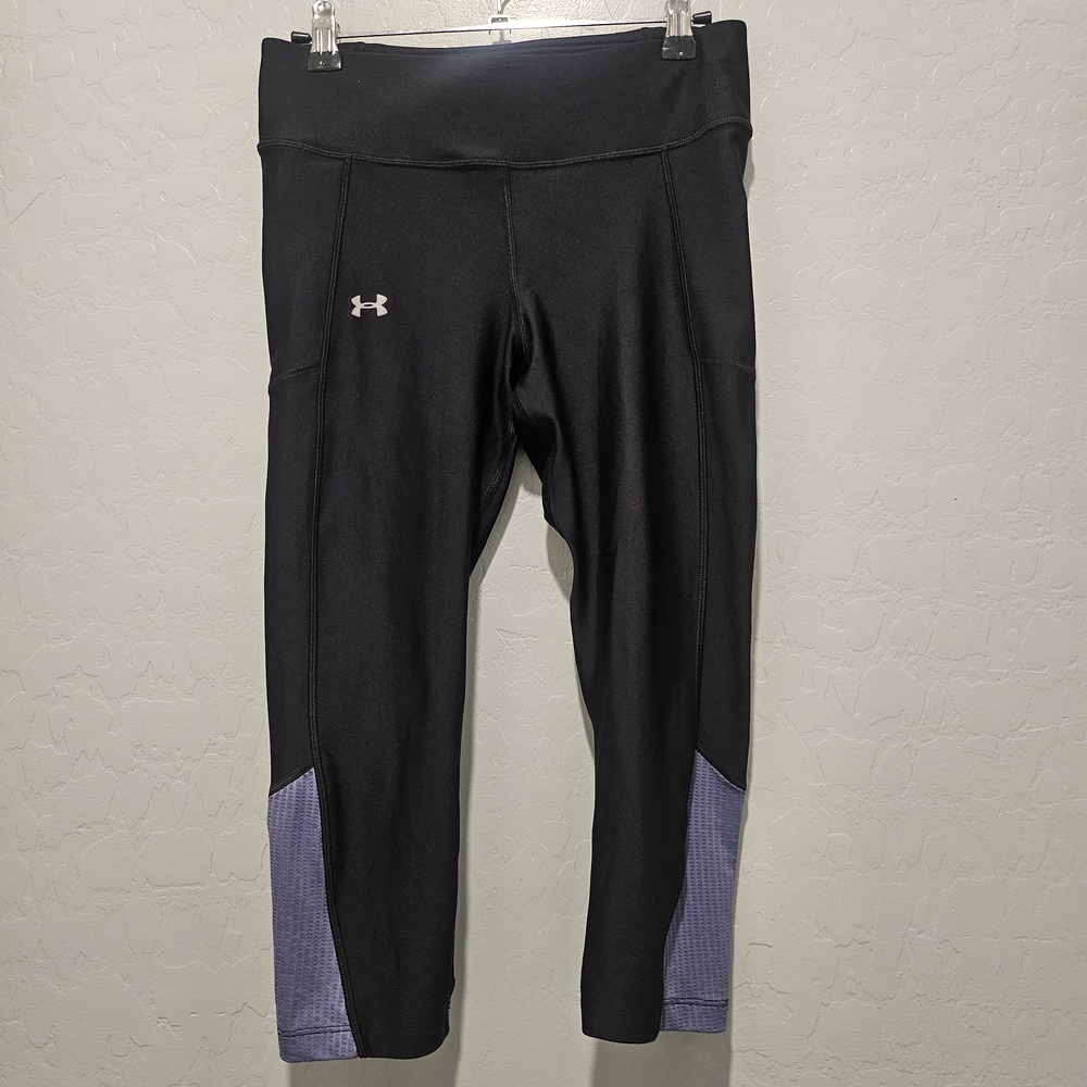 Under Armour Black Leggings with Purple Panels